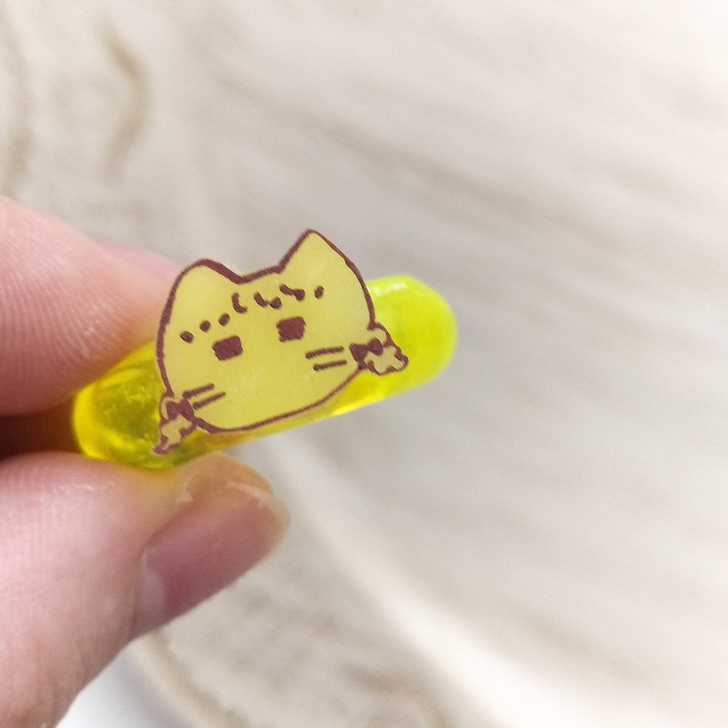 藤田ことねっぽいねこヘアゴム、指輪セット