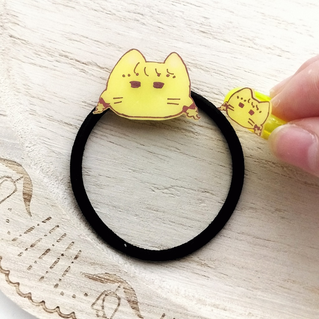 藤田ことねっぽいねこヘアゴム、指輪セット