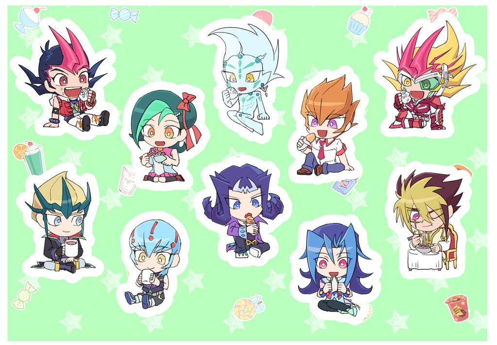 決闘者×ごはん　型抜きシール