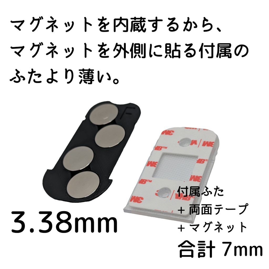 セサミフェイス/フェイスPro用マグネット内蔵式スライドふた 両面テープ不要