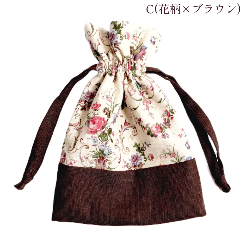 アンティーク調巾着ポーチ