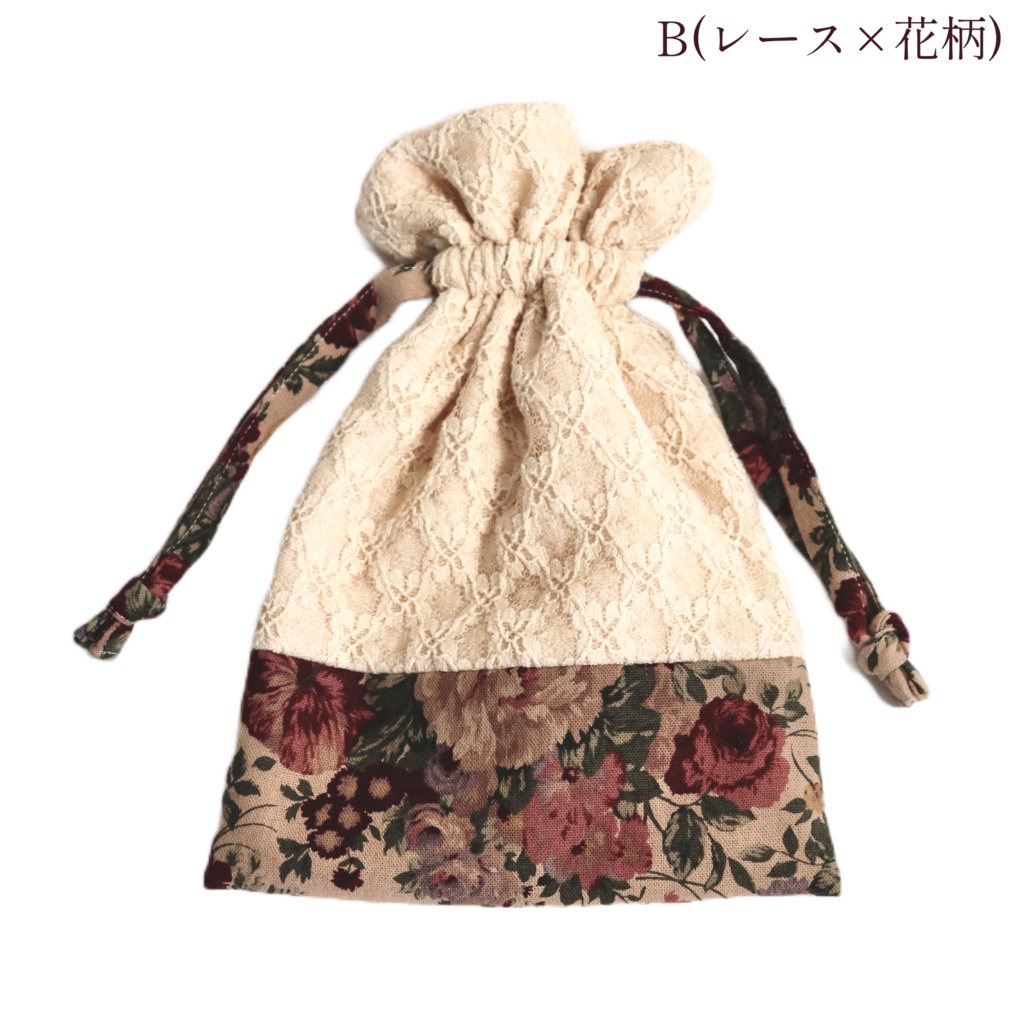 アンティーク調巾着ポーチ