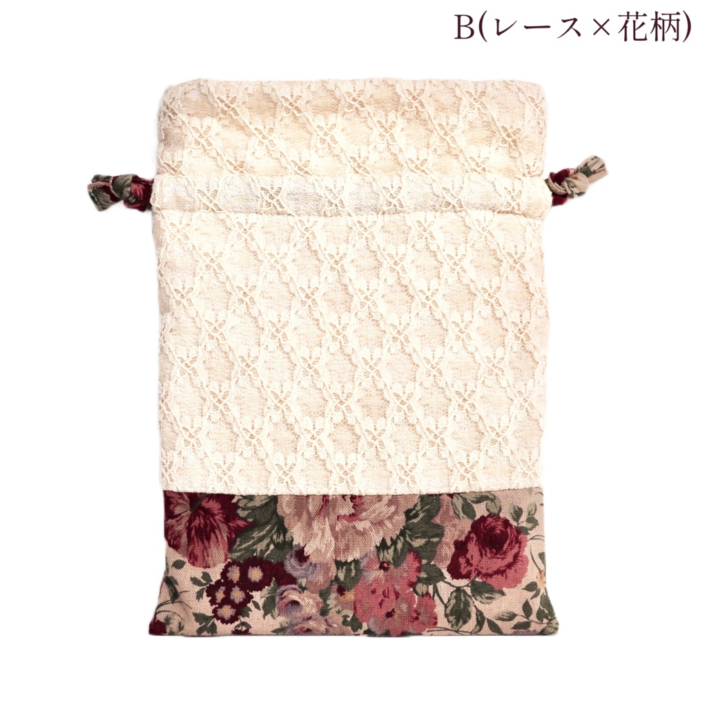 アンティーク調巾着ポーチ