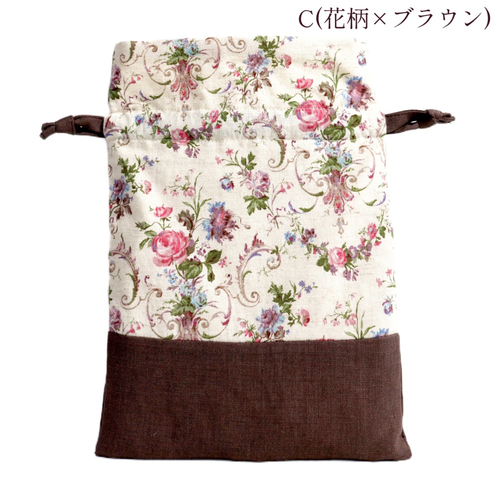 アンティーク調巾着ポーチ