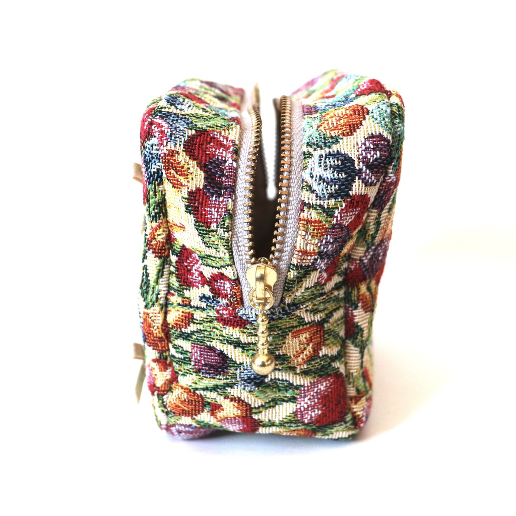 パールリボン付チューリップゴブランポーチ