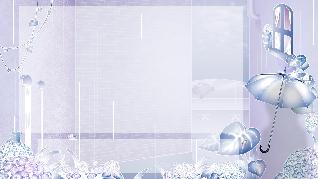 【配信背景】梅雨、紫陽花1