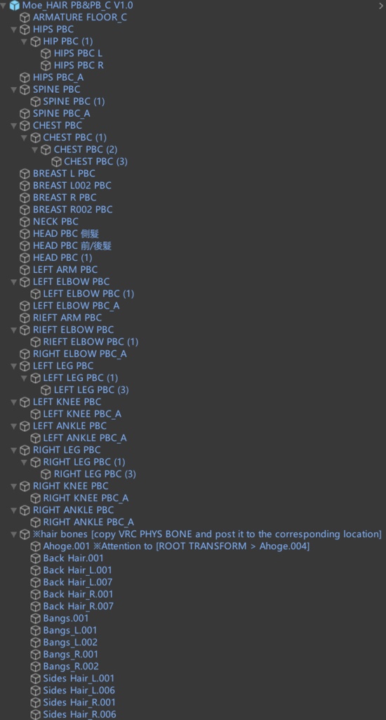 【萌 HAIR PB&PB_C】預設頭髮骨頭調整+全身碰撞球