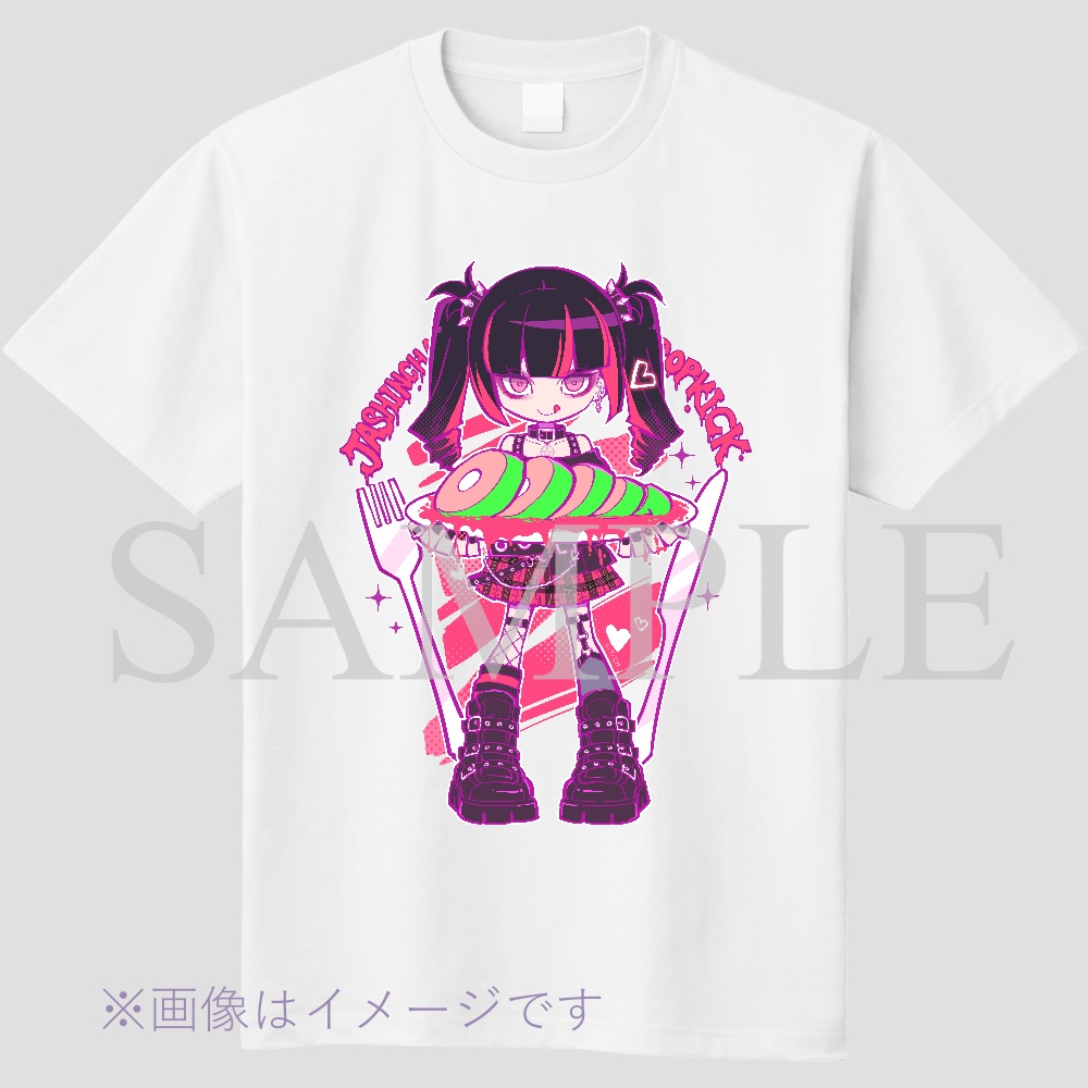 【受注生産】ゆりねTシャツ(パンク)白・黒【9月発送】