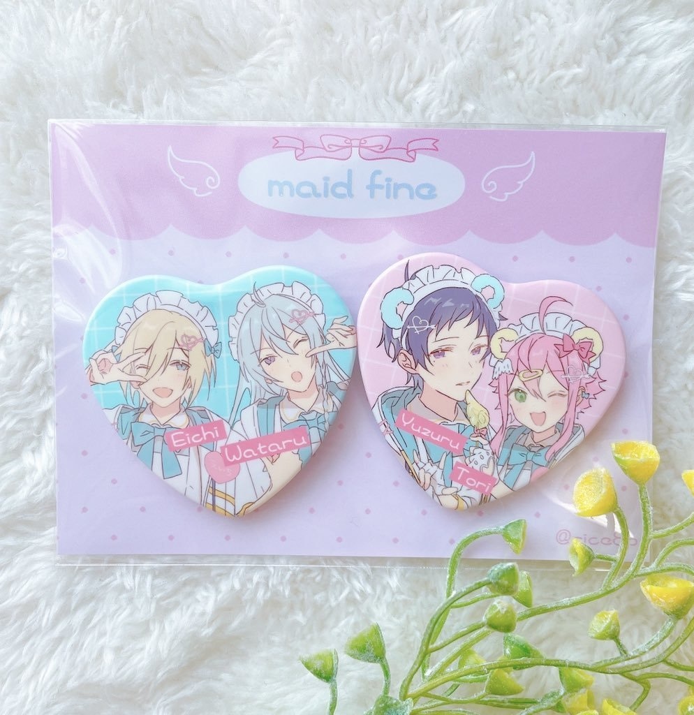 ハート缶バッチセット