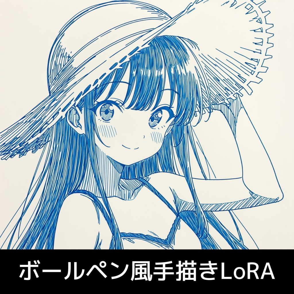 ボールペンとハッチングの手描き風LoRA【Illustrious1.0/Animagine4.0対応】