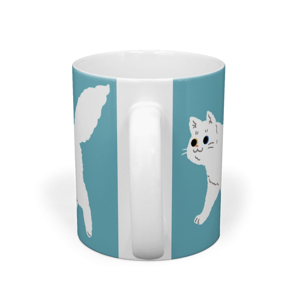 パノラマ撮影失敗ネコチャンマグカップ(オッドアイ)