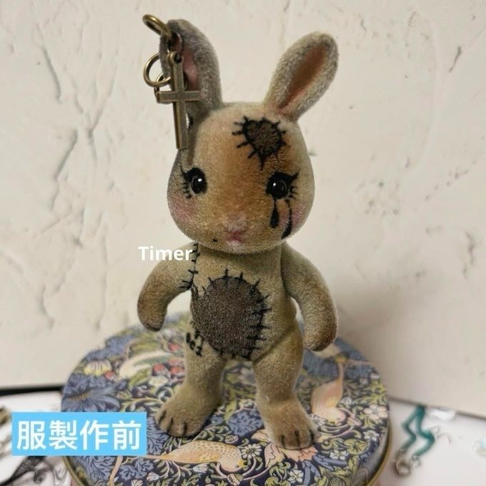 カスタム ウサギファミリー シルバニアファミリーの人形 グレー OC1 アサシン