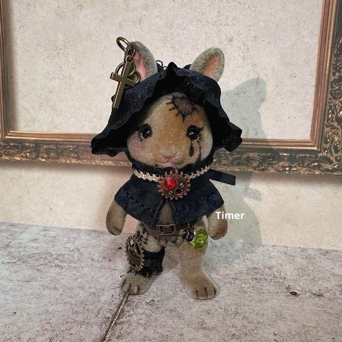 カスタム ウサギファミリー シルバニアファミリーの人形 グレー OC1 アサシン