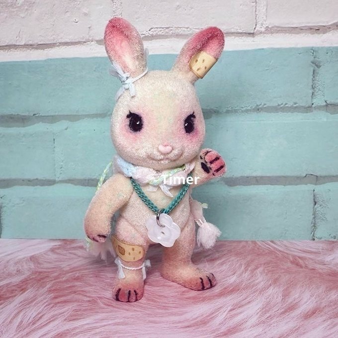 カスタム ウサギファミリー シルバニアファミリーの人形 「summer playful bunny 」 Flory