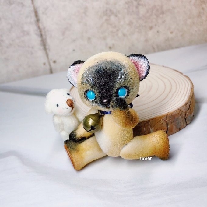 ハニーベア カスタム ミモザ ブルーホワイト シャム猫 シャムねこ ねこ ダーク 25