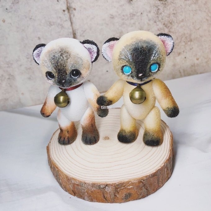 ハニーベア カスタム ミモザ ブルーホワイト シャム猫 シャムねこ ねこ ダーク 25