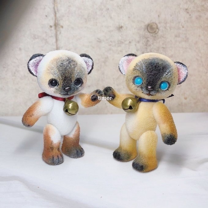 ハニーベア カスタム ミモザ ブルーホワイト シャム猫 シャムねこ ねこ ダーク 25