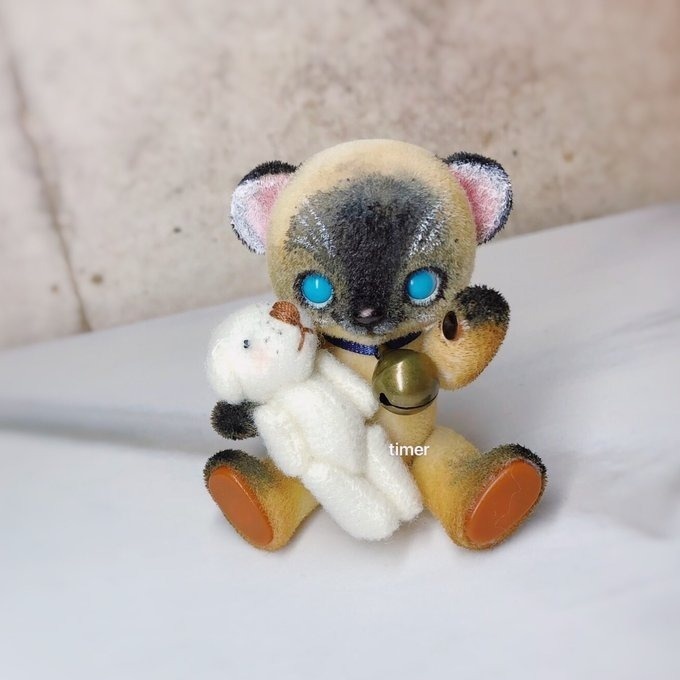 ハニーベア カスタム ミモザ ブルーホワイト シャム猫 シャムねこ ねこ ダーク 25