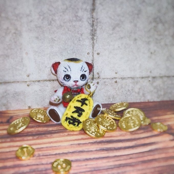 ハニーベア カスタム ミモザ ホワイト 招き猫 ラッキー 20