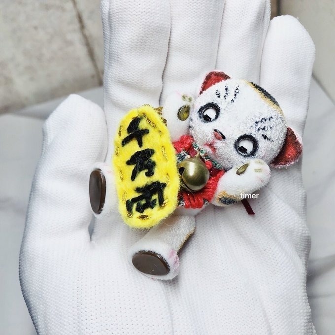 ハニーベア カスタム ミモザ ホワイト 招き猫 ラッキー 20