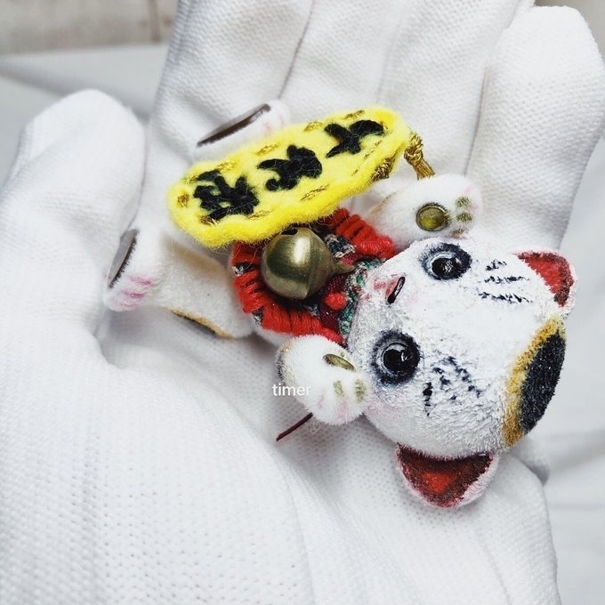 ハニーベア カスタム ミモザ ホワイト 招き猫 ラッキー 20