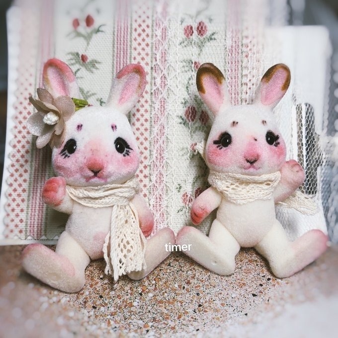 カスタム ウサギファミリー ホワイト シルバニアファミリーの人形