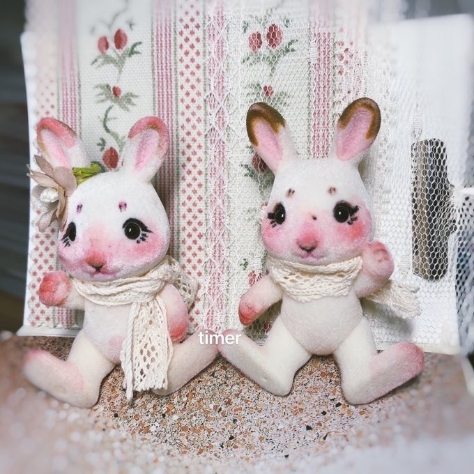 カスタム ウサギファミリー ホワイト シルバニアファミリーの人形