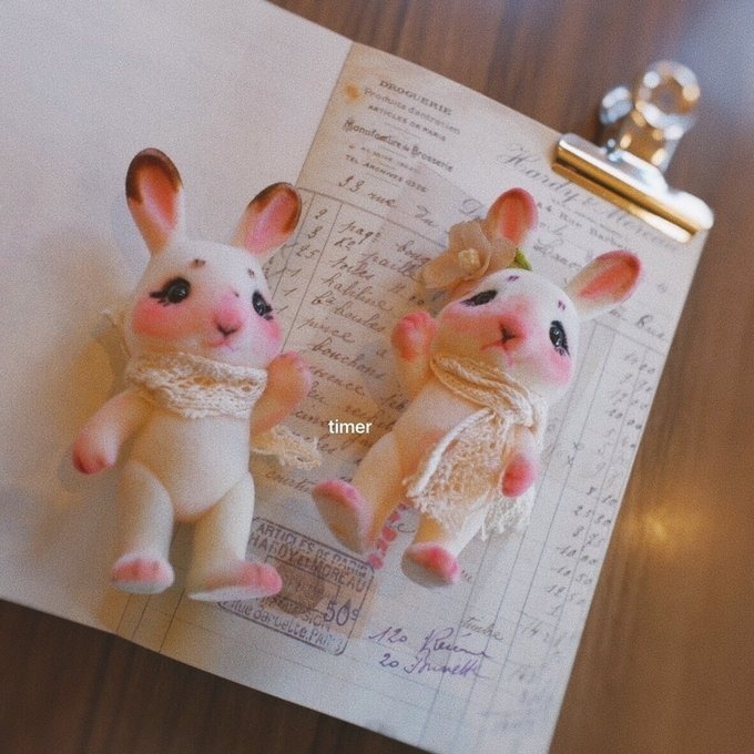 カスタム ウサギファミリー ホワイト シルバニアファミリーの人形