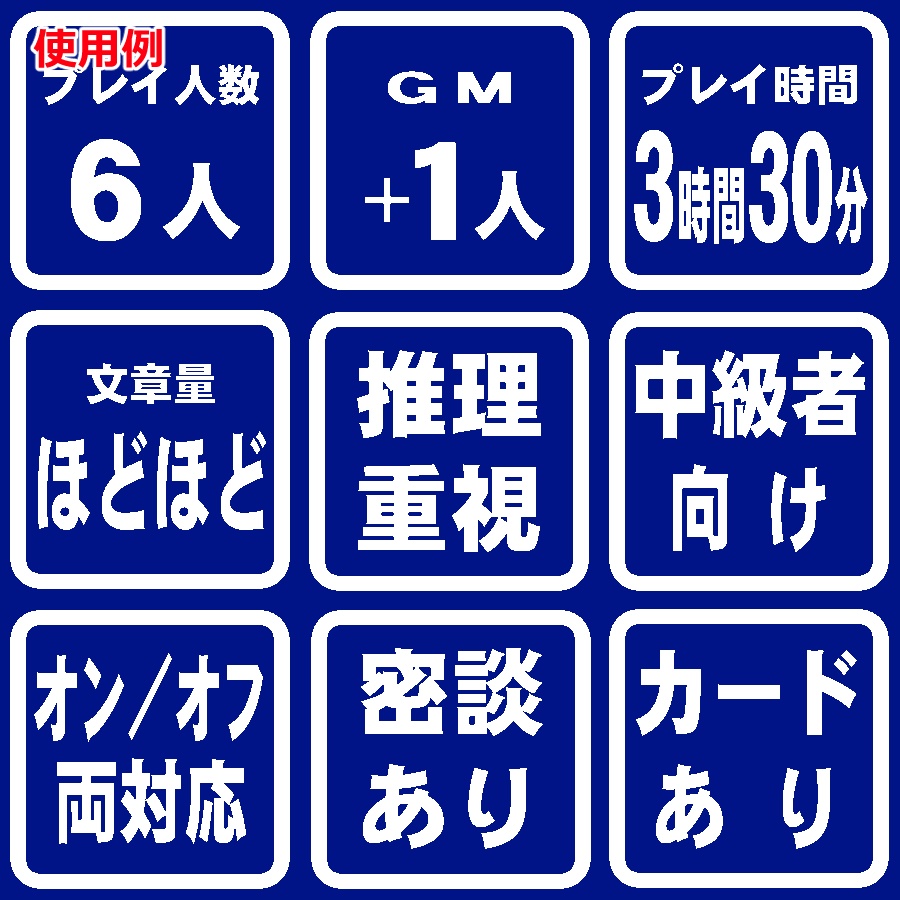 マーダーミステリー用 内容表示アイコン(文字のみ)