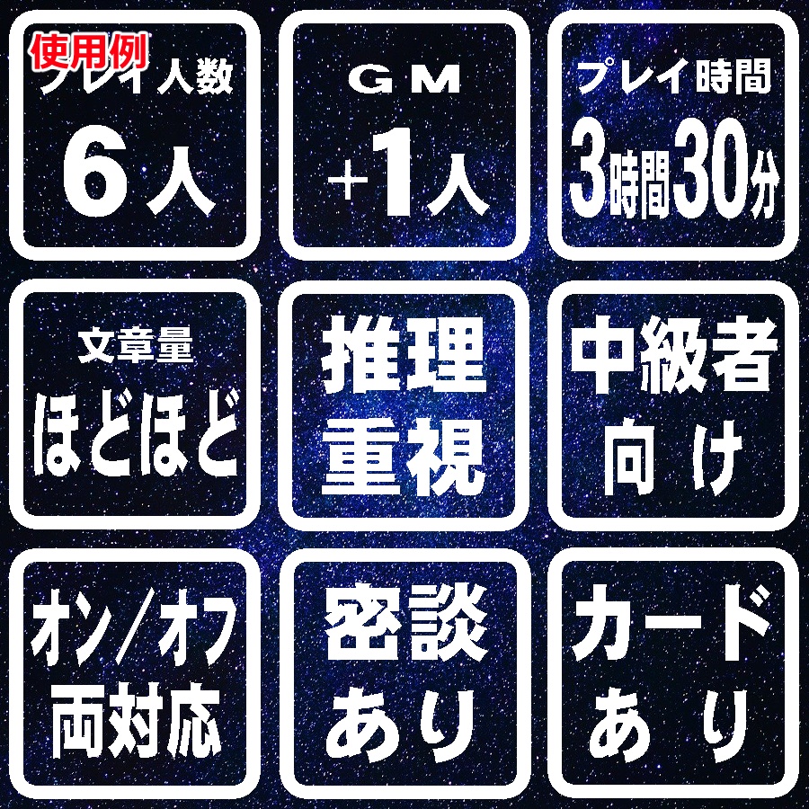 マーダーミステリー用 内容表示アイコン(文字のみ)