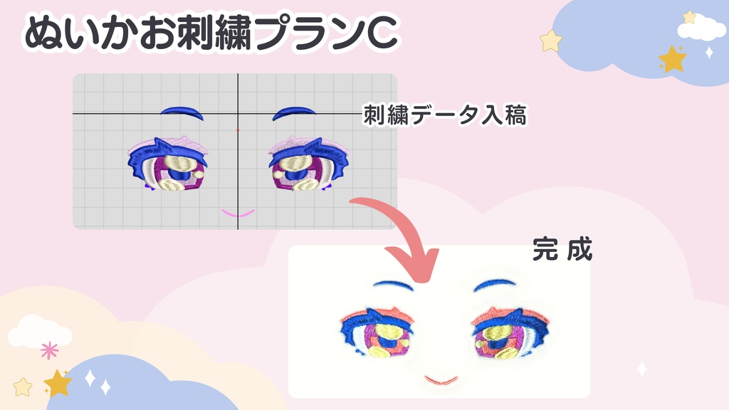 ぬいかお刺繍・プランC