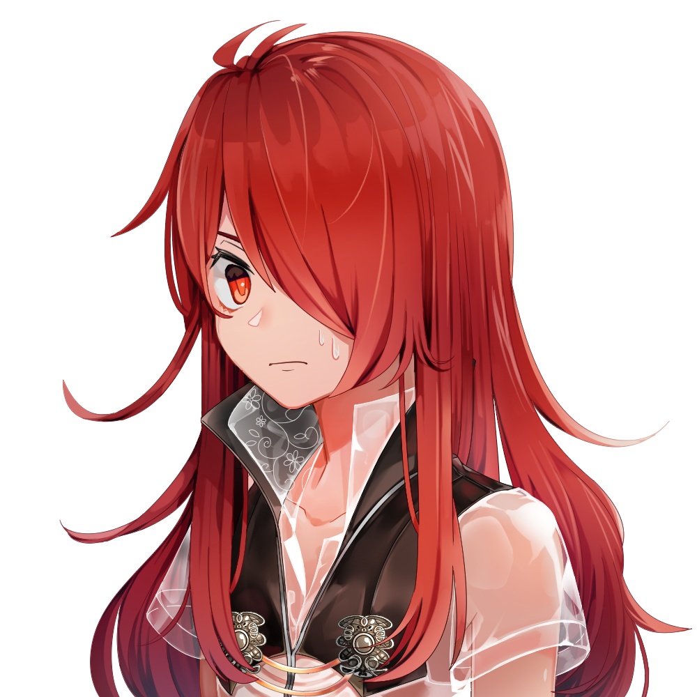 TRPGバストアップ立ち絵_赤髪の男の娘_sample版