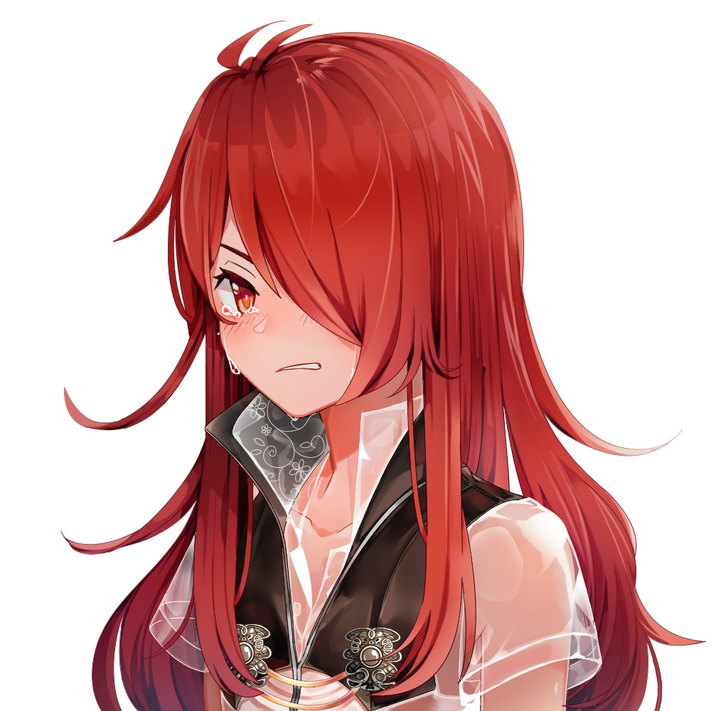 TRPGバストアップ立ち絵_赤髪の男の娘_sample版