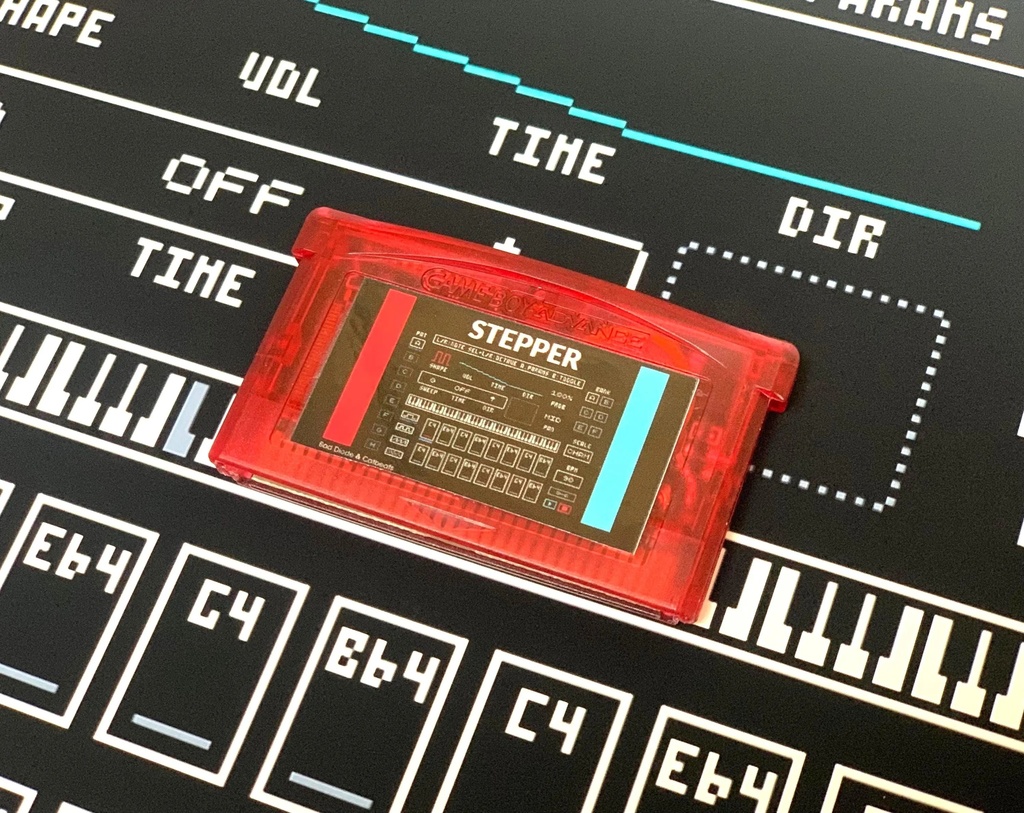 STEPPER v1.8 Chiptuneシーケンサー(GBA用 16ステップ