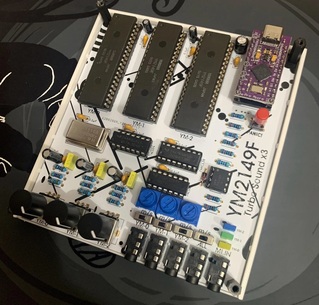 YM2149F サウンドモジュール(9ボイス PSG MIDI シンセ)TurboSound-X3 特別版