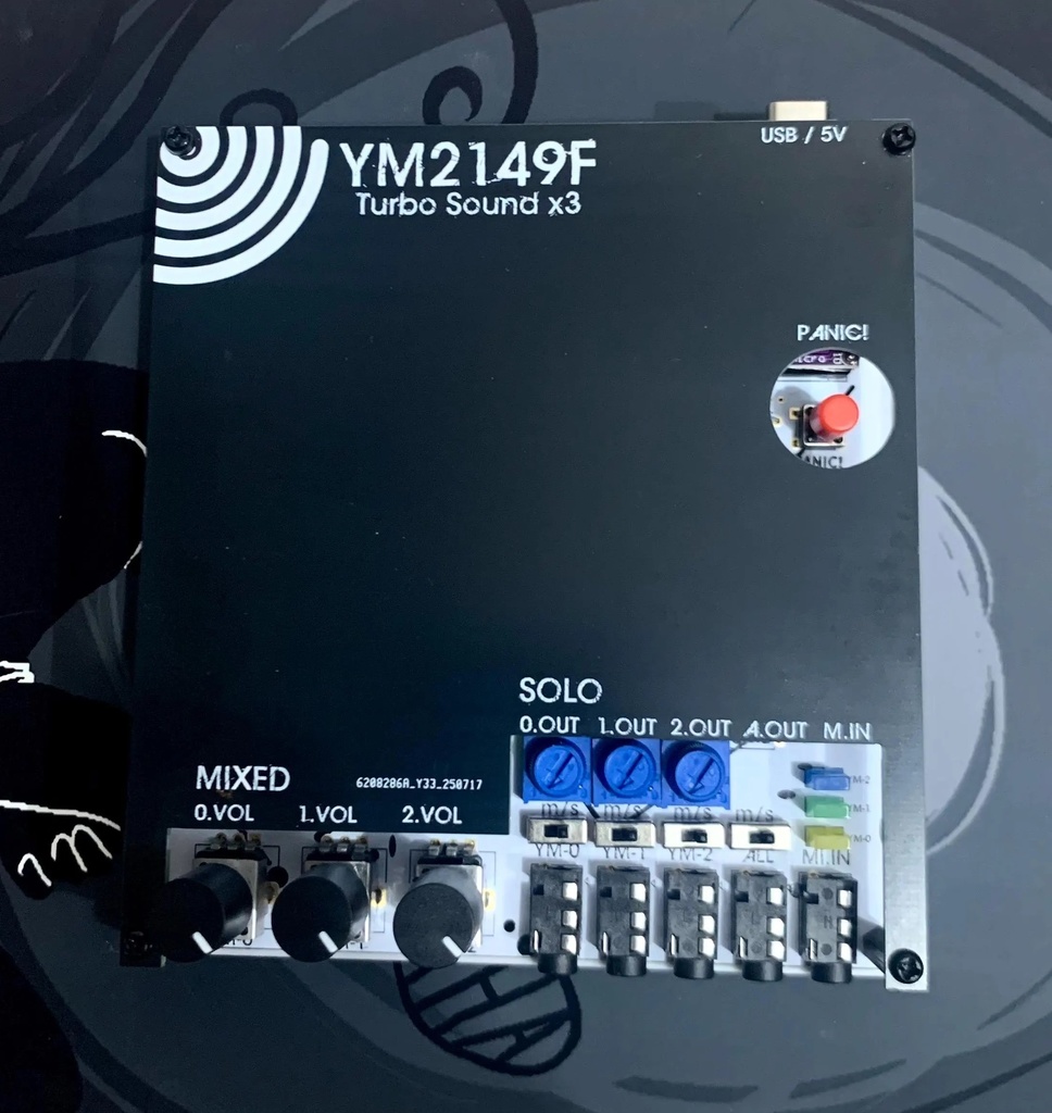 YM2149F サウンドモジュール（9ボイス PSG MIDI シンセ）TurboSound-X3 特別版