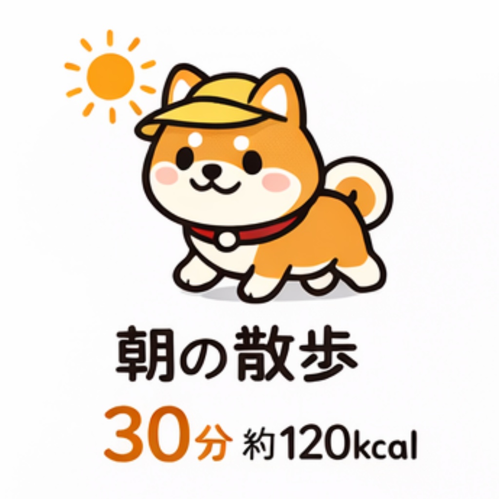 犬の散歩ログスタンプ｜時間×カロリー管理ステッカー（8枚セット）