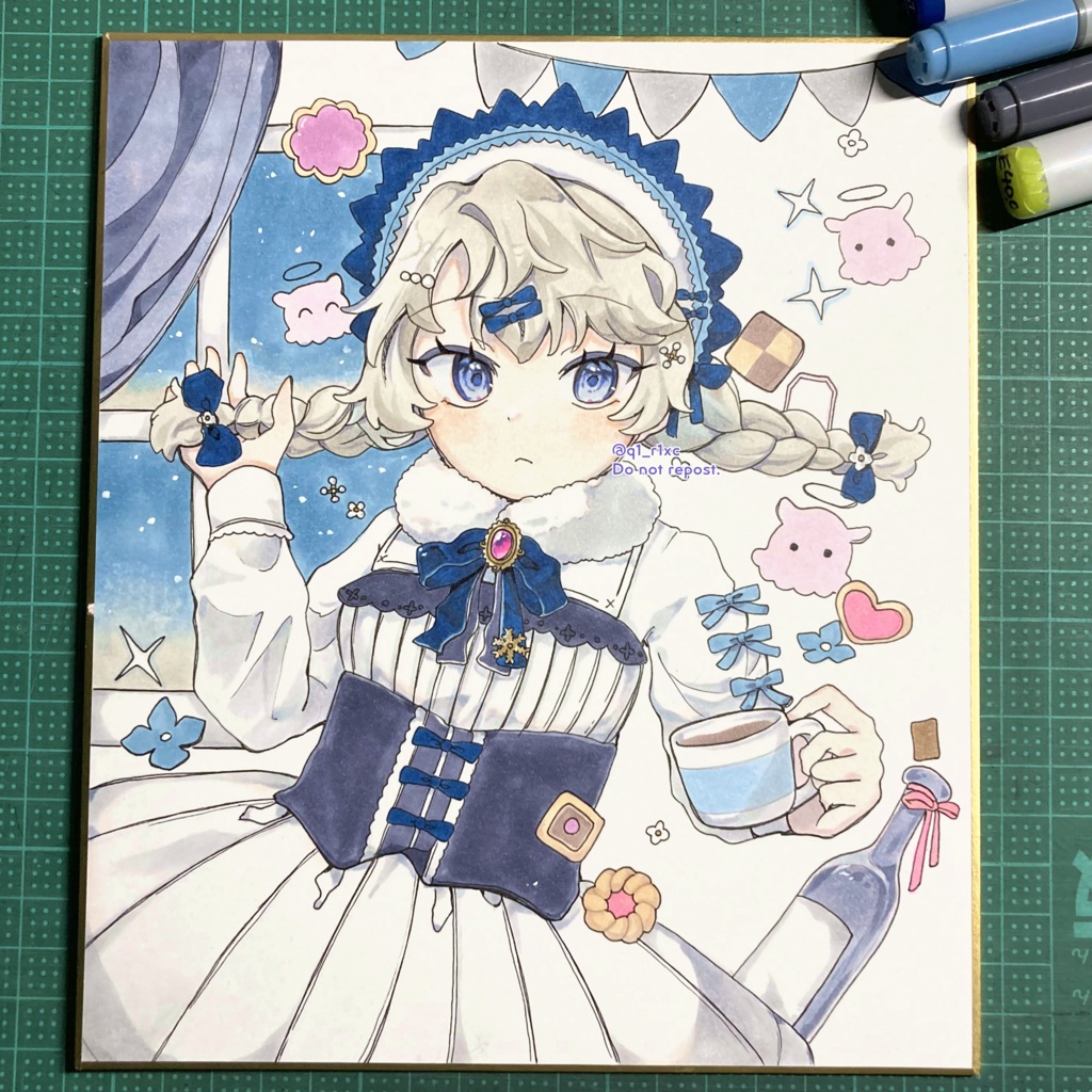 【色紙原画】Blue winter