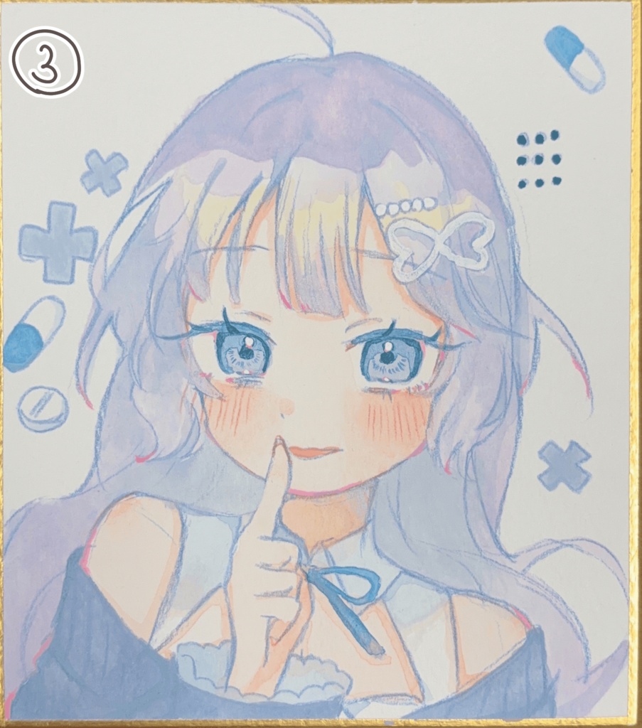 【新作】色紙原画(アクリルガッシュ)