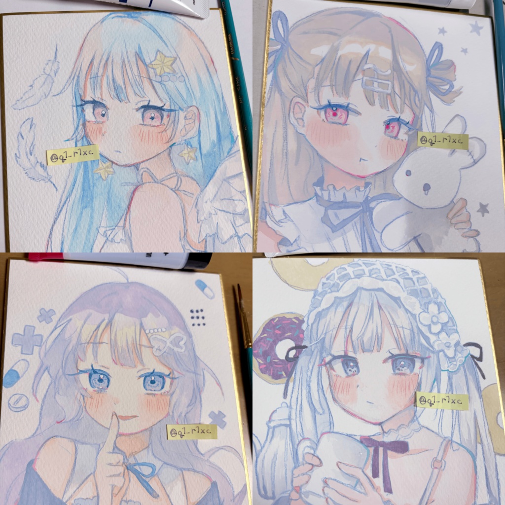 【新作】色紙原画(アクリルガッシュ)