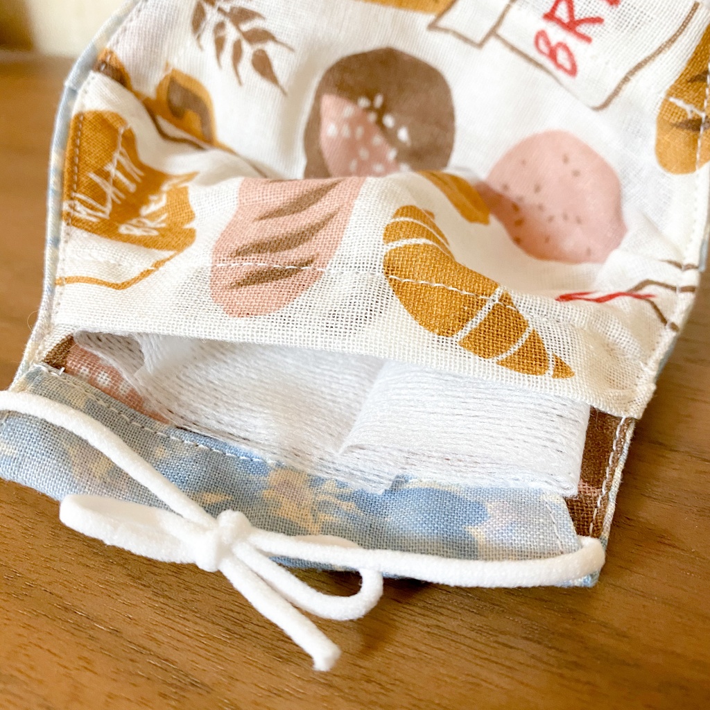 匿名配送■布マスク■フィルターポケット付き 大人用 花柄 パン柄