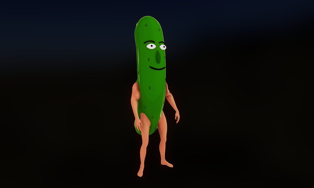 リスニング四天王(きゅうり) 3Dモデル