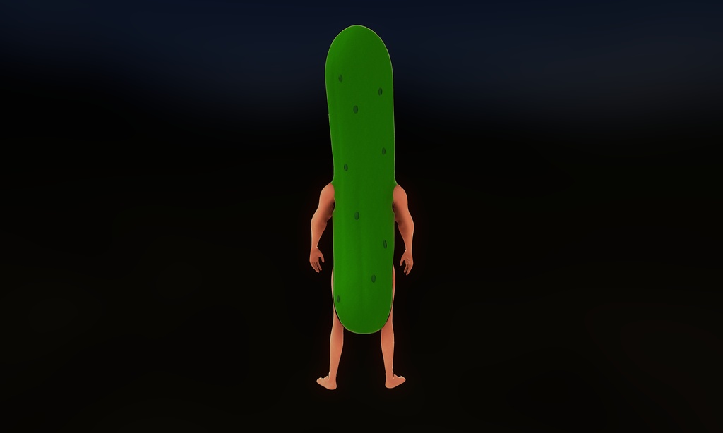 リスニング四天王(きゅうり) 3Dモデル