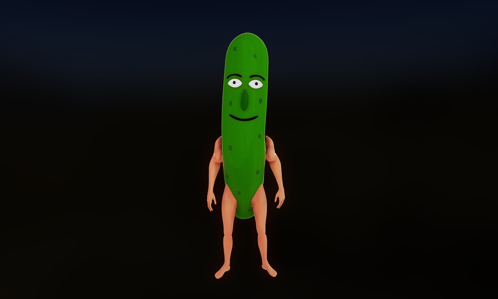 リスニング四天王(きゅうり) 3Dモデル