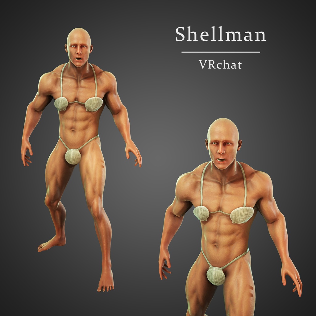 オリジナル 貝殻ビキニ男 3Dモデル