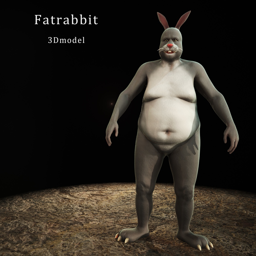 オリジナル　太っちょうさぎ　3Dモデル
