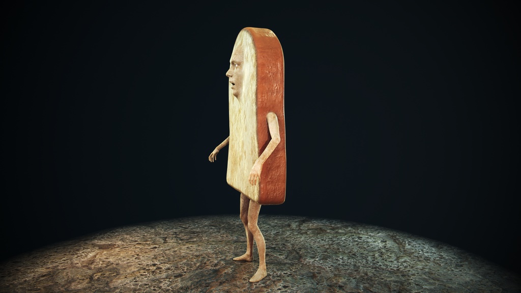 オリジナル パン男 3Dモデル