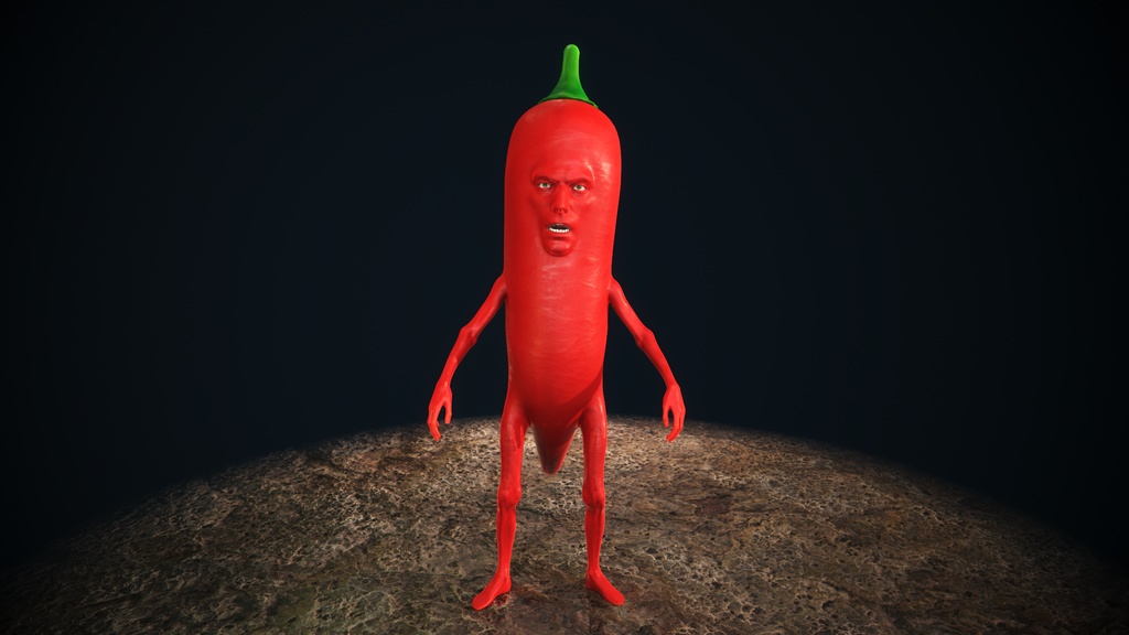 オリジナル 唐辛子男 3Dモデル