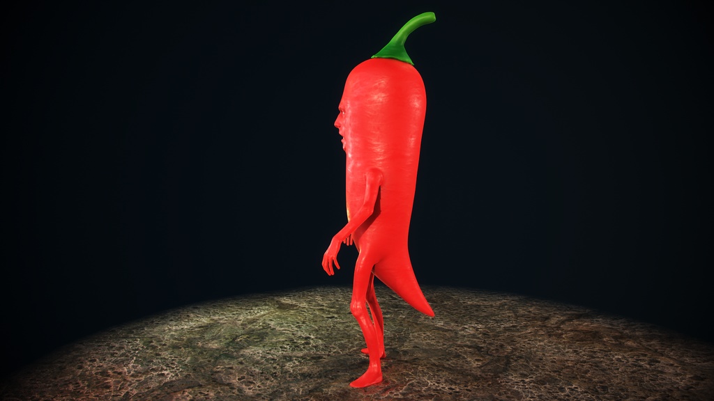 オリジナル 唐辛子男 3Dモデル