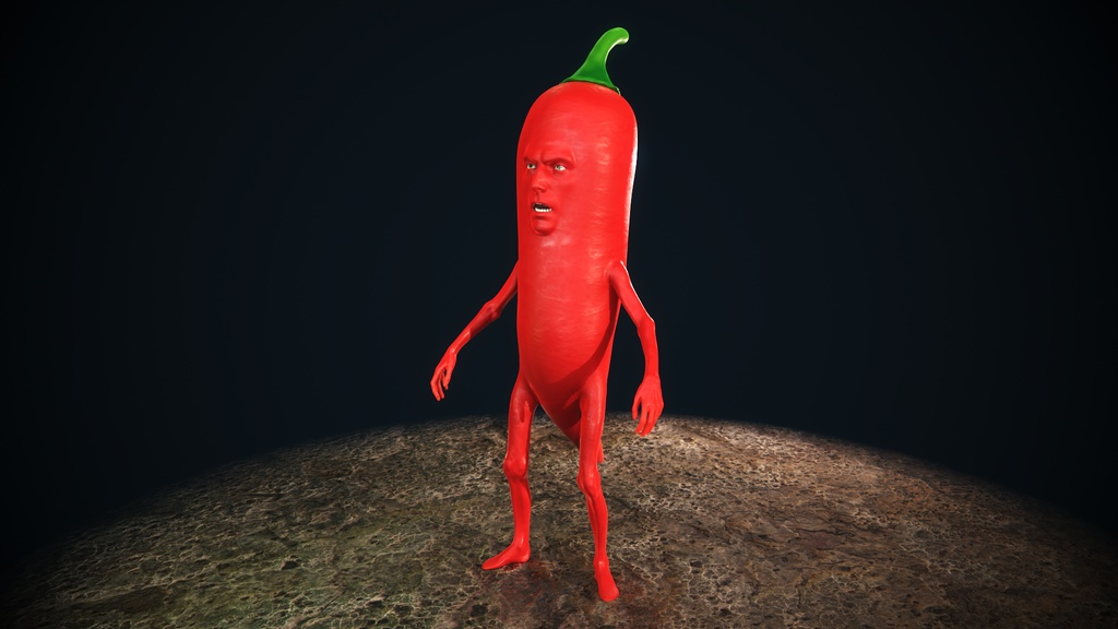 オリジナル 唐辛子男 3Dモデル